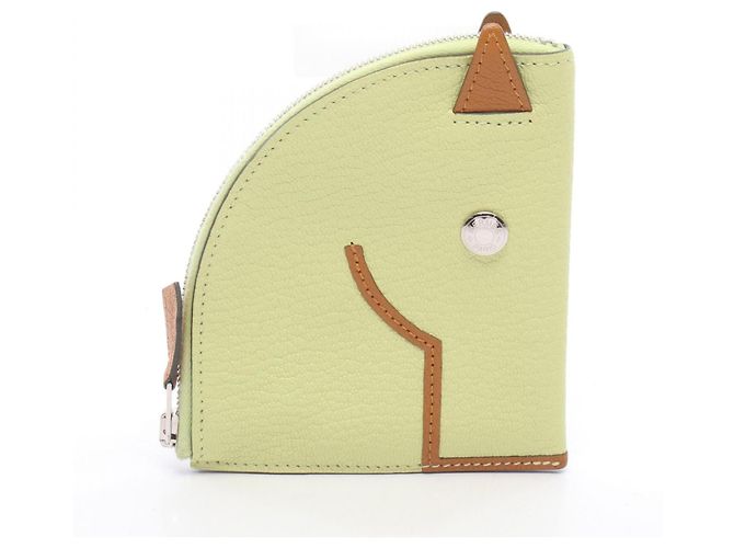 Hermès Hermes Paddock Jaune Bourgeois Sesame Wallet Brown Green