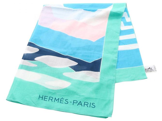 Stola Pareo Hermès in blu e multicolore