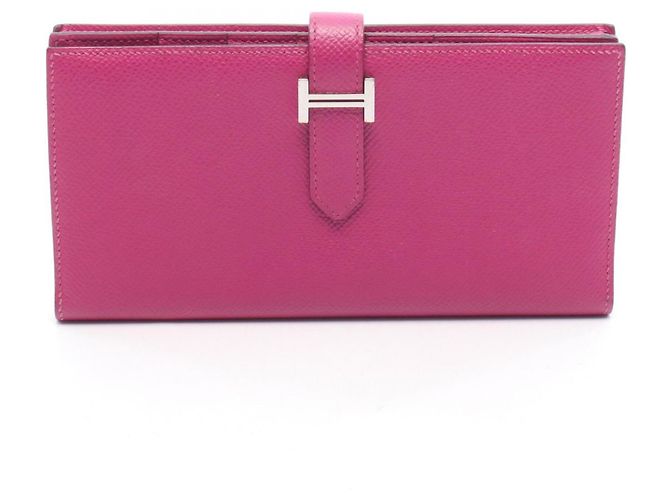 Hermès Cartera larga bi-fold Hermes Bearn Soufflé Rosa