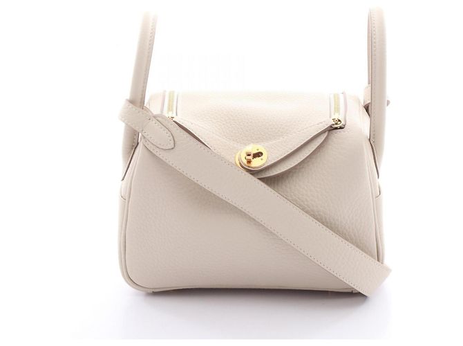 Hermès Sac à épaule Hermes Lindy Mini Écru