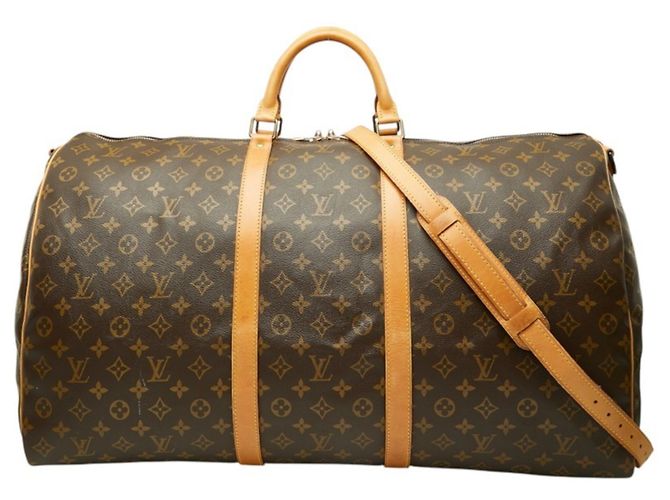 Mala Louis Vuitton Monogram Keepall Bandoulière 60 Marrom