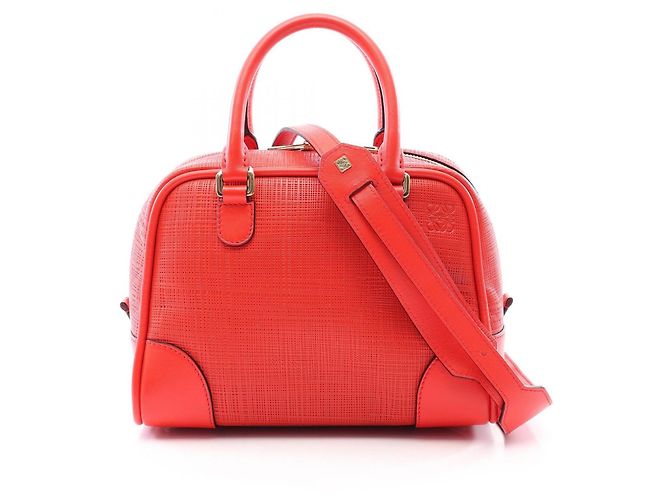 Sac à main Loewe Amazona 75 en cuir rouge