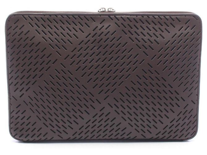 Pochette Bottega Veneta en cuir marron