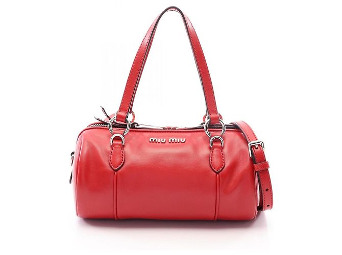 Bolsa 2-Way Miu Miu em couro vermelho