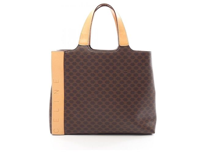 Céline Borsa Celine Macadam con logo embossed Marrone Beige