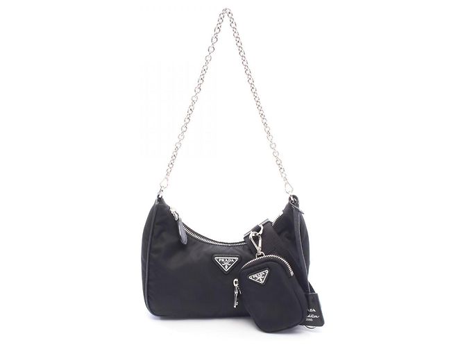 Bolsa de Ombro Prada Re-Edition 2005 Black Preto