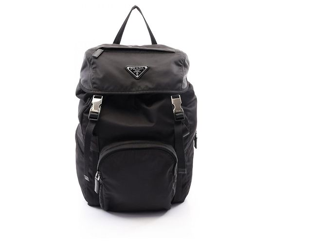 Saffiano Prada Re-Nylon Rucksack Schwarz