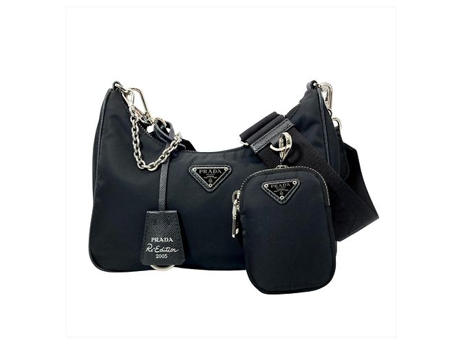 Bolso de hombro Prada Re-Edition 2005 de nylon Negro