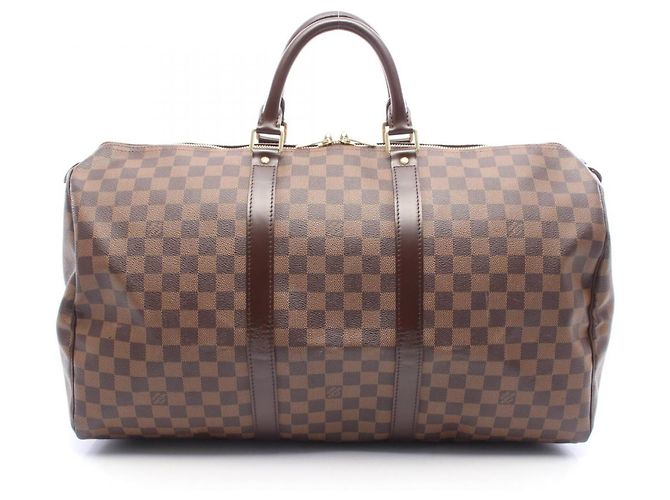 Sac Boston Louis Vuitton Keepall 50 Marron Damier ebène