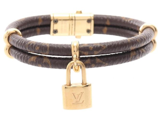 Bracciale Louis Vuitton Keep It Twice Monogram Marrone D'oro