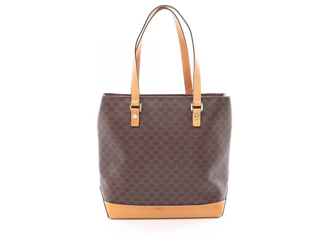 Céline Celine Macadam Tote Bag Braun Beige