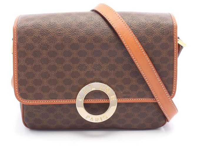 16 Céline Bolsa de Ombro Celine Macadam Brown Marrom