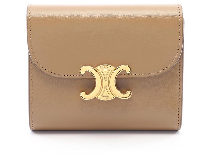 Céline Celine Triomphe Small Flap Wallet Braun