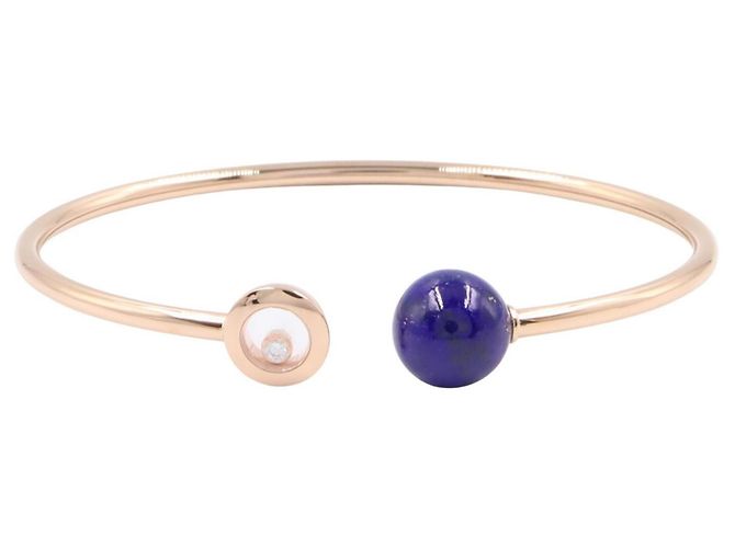 Pulseira Chopard Happy Diamonds Planet Lapis Lazuli Dourado