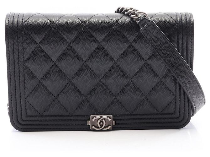 Borsa a tracolla Chanel Boy Matelassé Nero