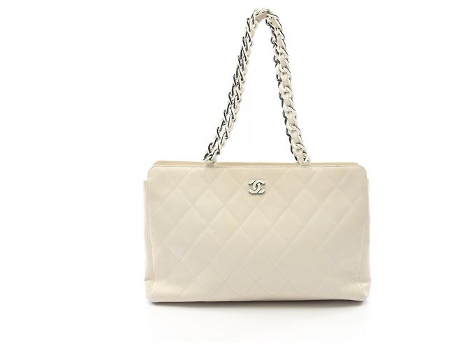 Sac Cabas Chanel Matelassé Blanc