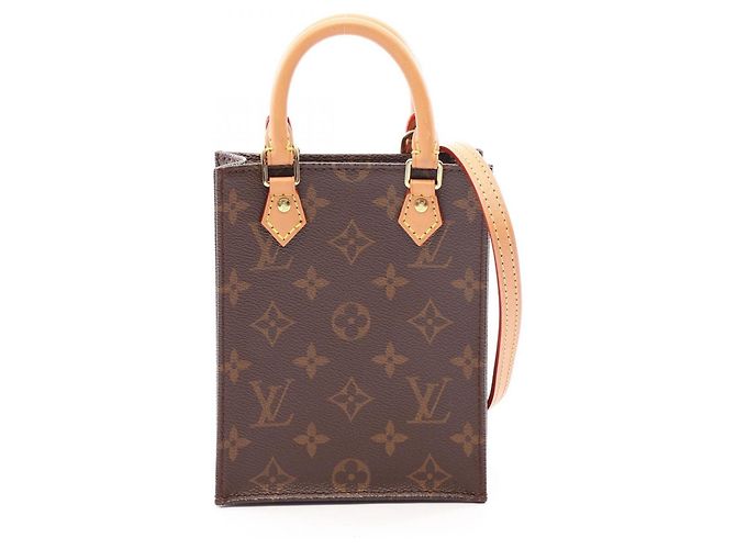 Bolsa Louis Vuitton Petite Sac Plat Monogram Marrom Monograma