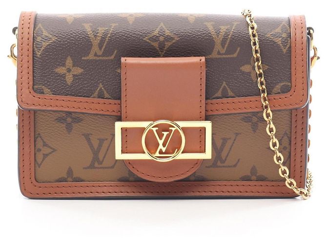 Louis Vuitton Portefeuille Dauphine Monogram Reverse Shoulder Bag Marrom Bege