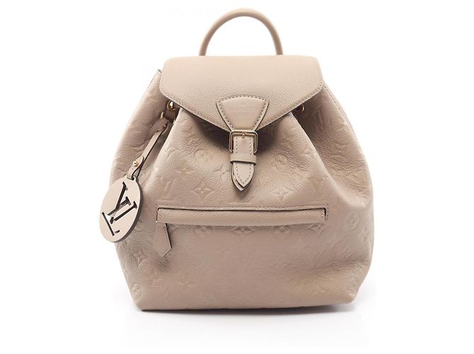 Mochila/Bolsa Louis Vuitton Montsouris PM Bege Cinza