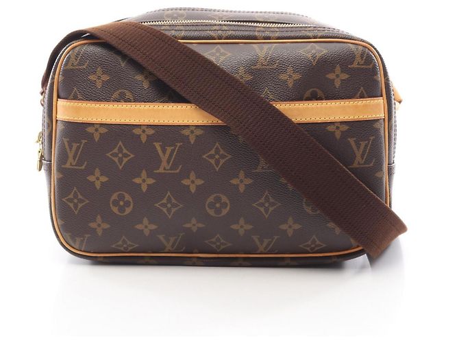 Borsa a tracolla Louis Vuitton Reporter PM Monogram Marrone Monogramma