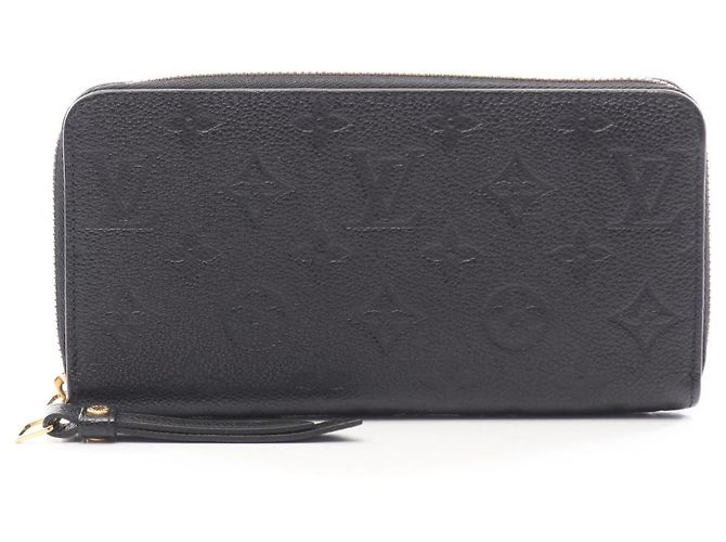 Zippy Louis Vuitton Monogram Empreinte Long Wallet Black