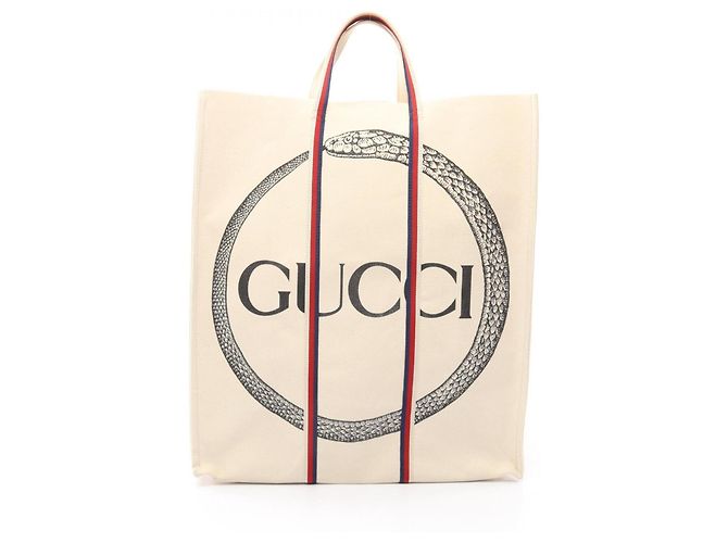 Borsa Tote Gucci Uroboros Rosso Crudo Blu navy