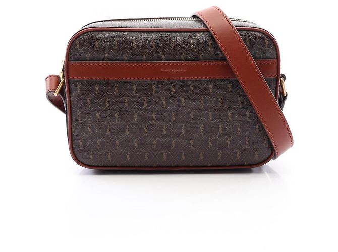 Autre Marque Borsa Camera Monogram Yves Saint Laurent Paris Marrone