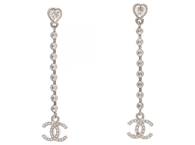 Orecchini Chanel C25S Coco Mark Heart Argento