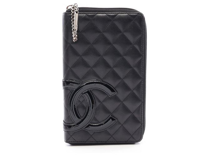 Chanel Cambon Line Round Long Wallet Black