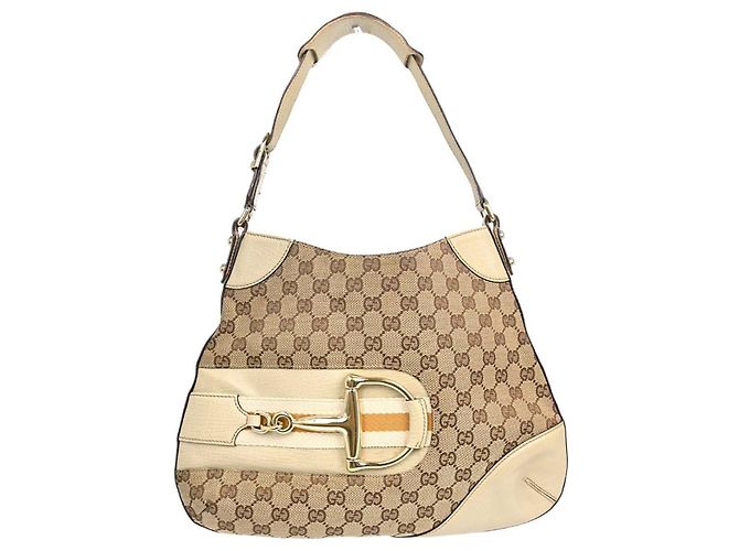 Gucci Horsebit Canvas Medium Beige
