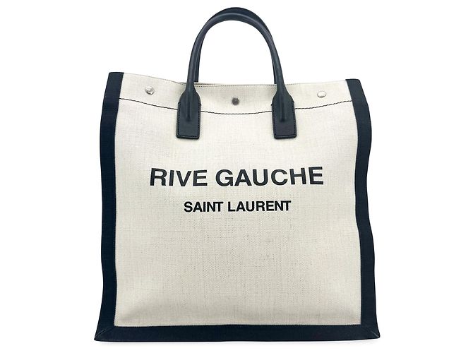Autre Marque Saint Laurent Rive Gauche Shopper Canvas Tall Blanc