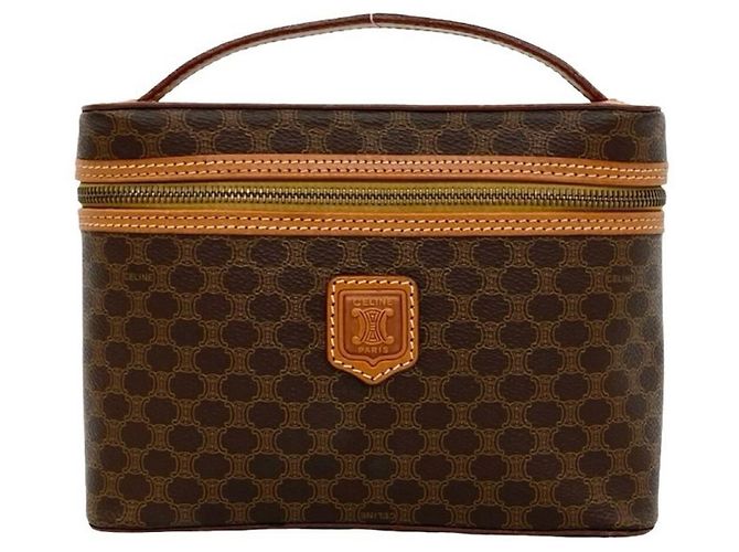 Triomphe Céline Sac Vanity CELINE Vintage Macadam Marron