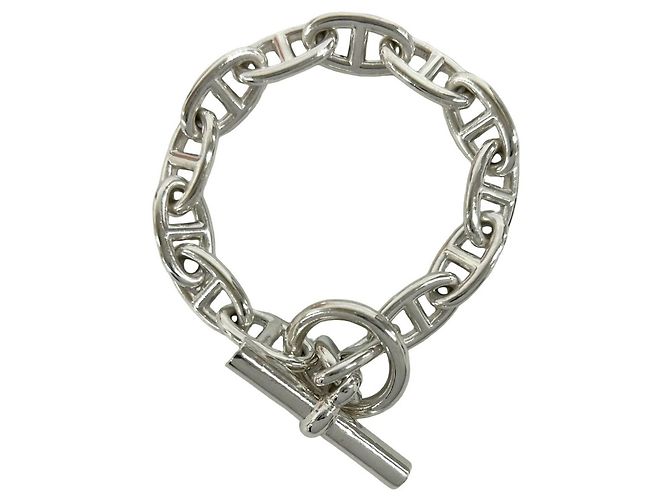 Hermès Pulsera de Dijes Hermes Chaine d'Ancre GM Plata