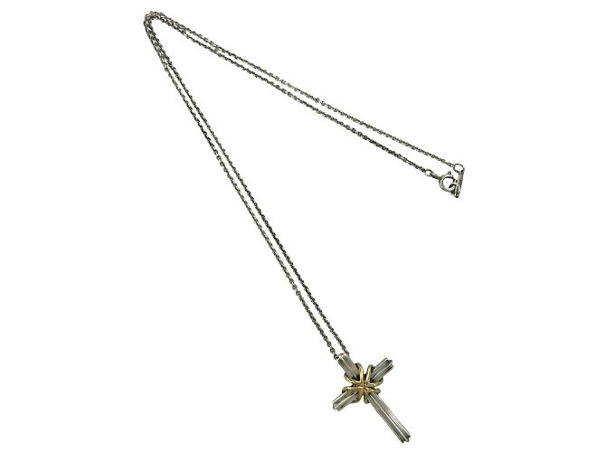 Autre Marque Collana Croce Tiffany Signature Argento D'oro