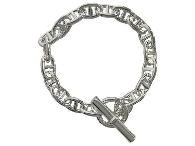 Hermès Pulsera de Amuletos Hermes Chaine d'Ancre MM Plata
