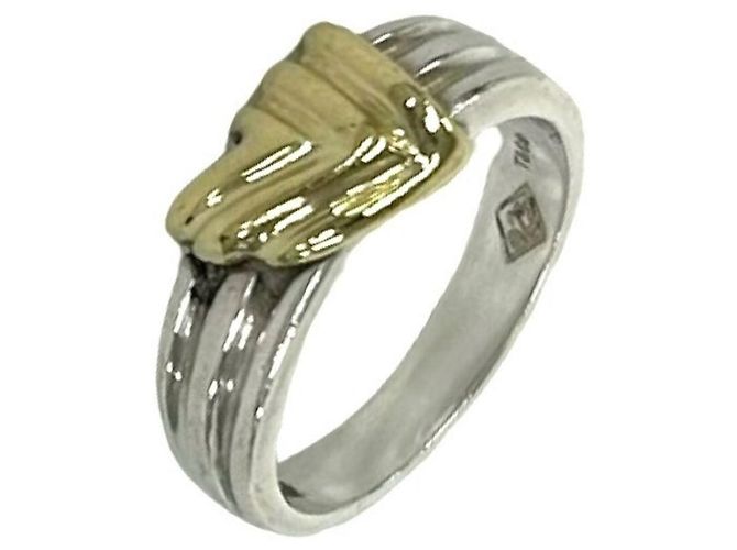 Autre Marque Tiffany Grooved Signature Ring Silber Golden