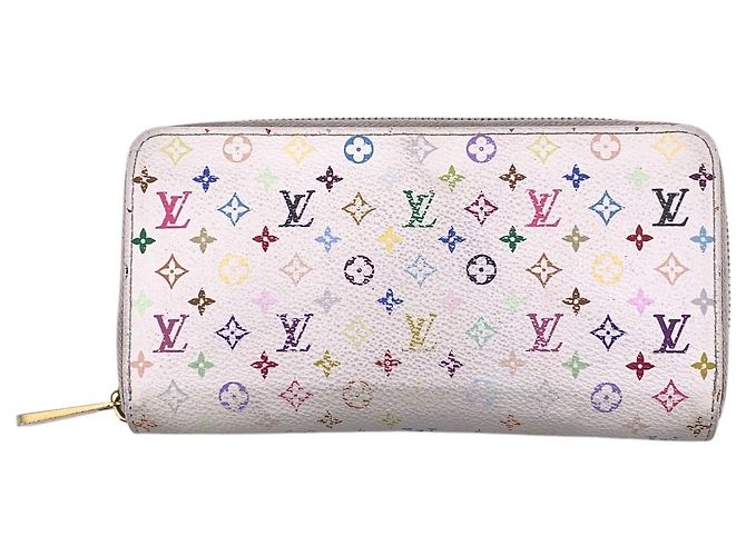 Louis Vuitton White Monogram Multicolour Murakami Zippy Wallet