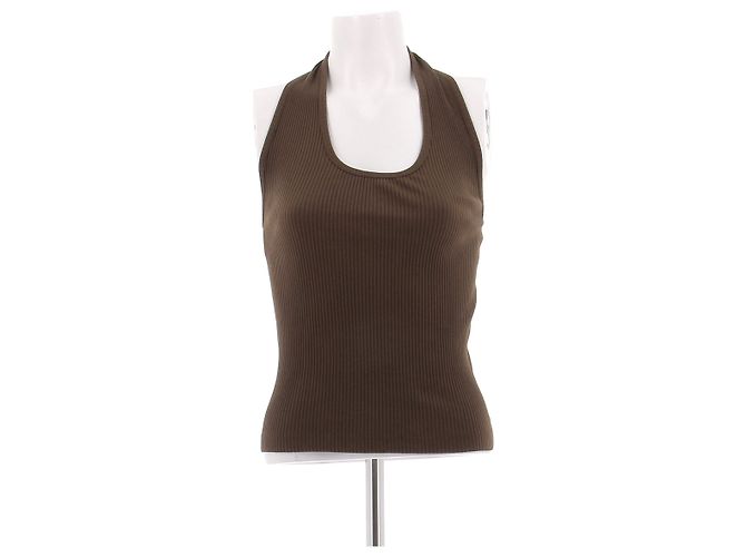 Helmut Lang Top aus brauner Baumwolle