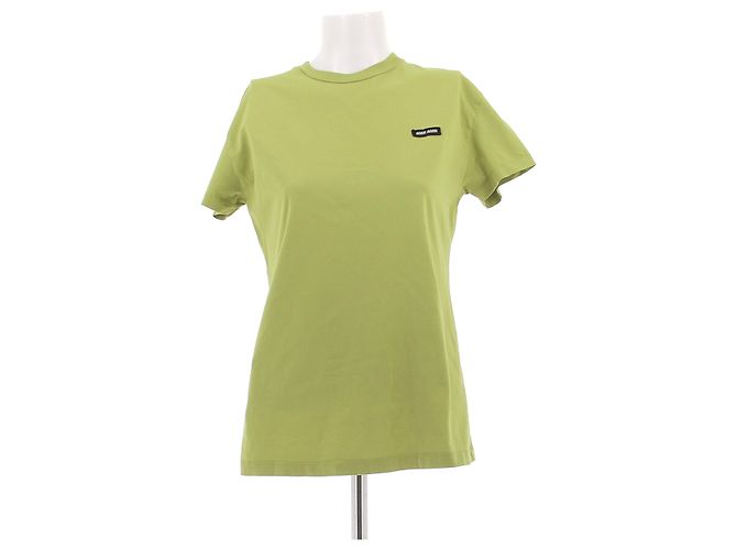Camiseta Miu Miu de algodón verde
