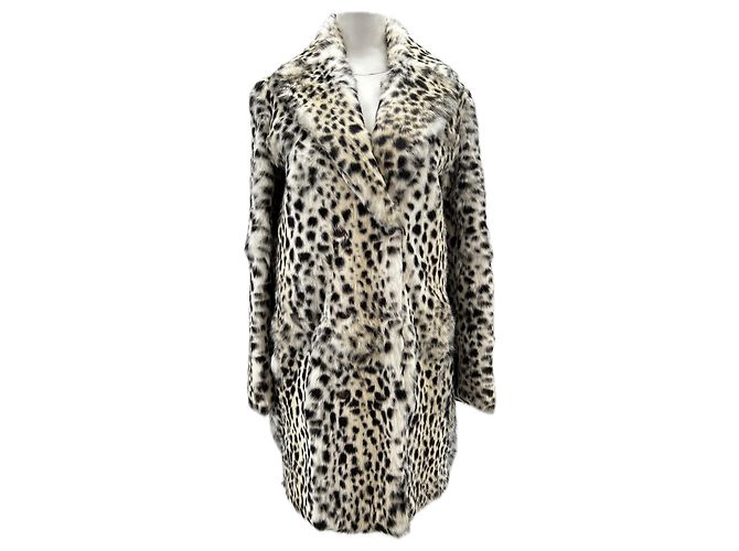 Maje Casaco de leopardo em coelho branco
