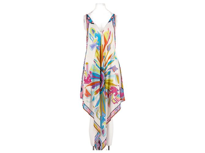 Vestido de seda branco Emilio Pucci