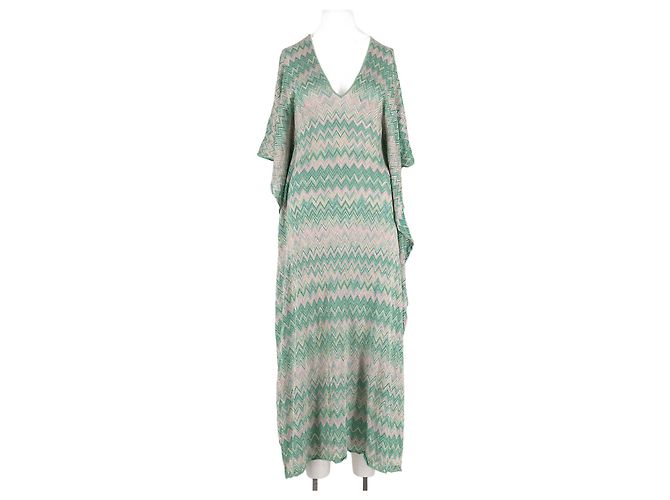 Vestido largo Missoni verde de viscosa