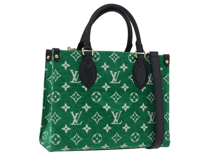 LOUIS VUITTON Monogram Jacquard Velvet On the Go PM Green M46216