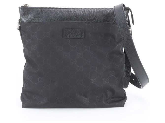 Borsa a tracolla Gucci GG in nylon e pelle Nero