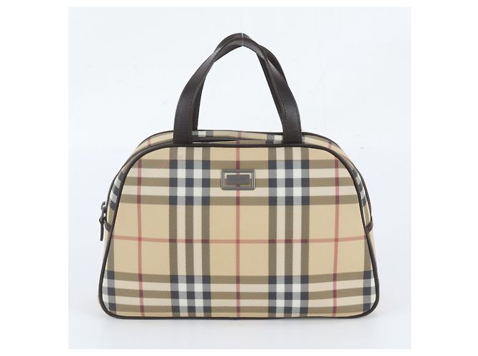Burberry Nova Check Ledertote Beige