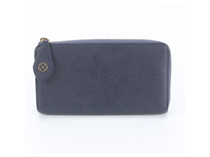 Louis Vuitton Taurillon Leather Long Wallet Navy blue