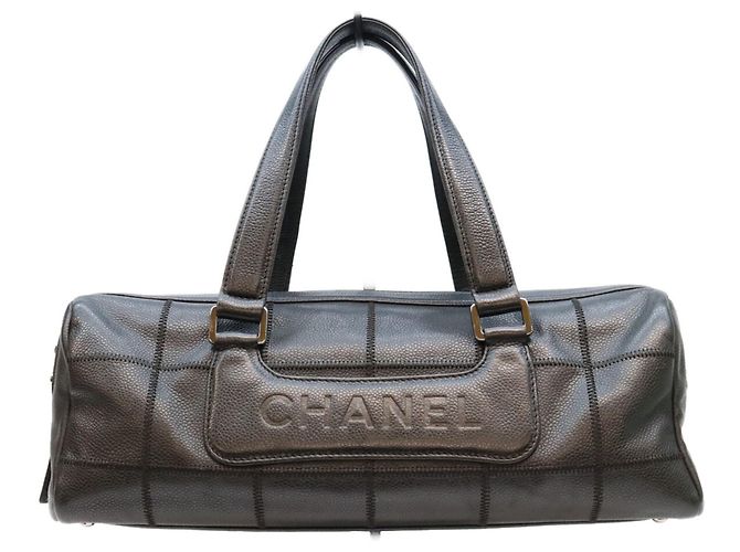 Borsa Mini Boston Chanel Black Caviar Chocolate Bar Nero