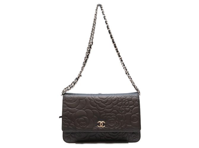 Borsa a tracolla Chanel A47421 in pelle d'agnello nera Nero