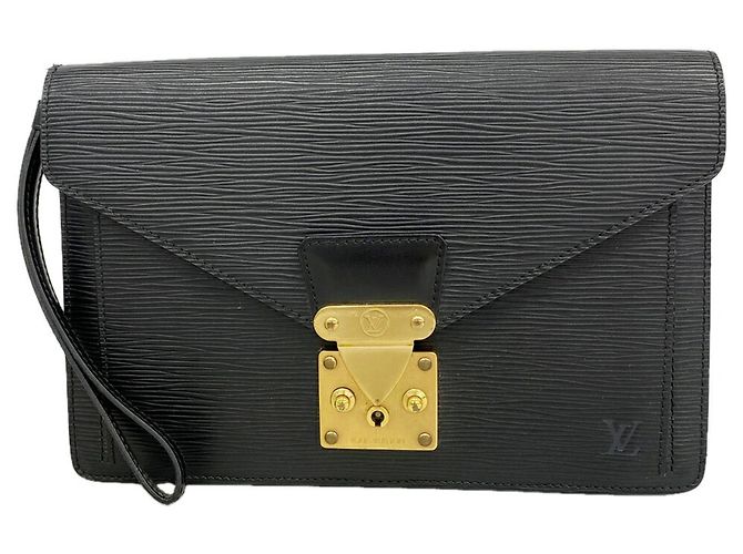 Borsa a pochette Louis Vuitton in pelle Epi Nero