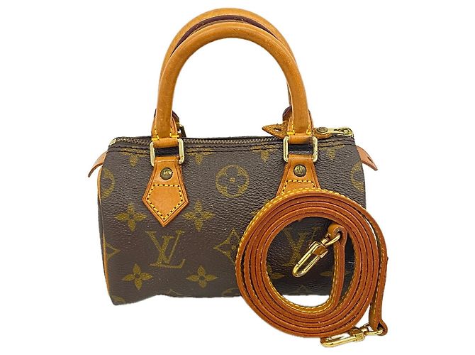 Bolso de mano Louis Vuitton Monogram Mini Speedy Castaño
